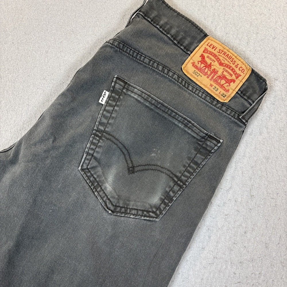 Levi Strauss Co 502 Regular Taper Jeans Men's W33 L32 Gray Denim